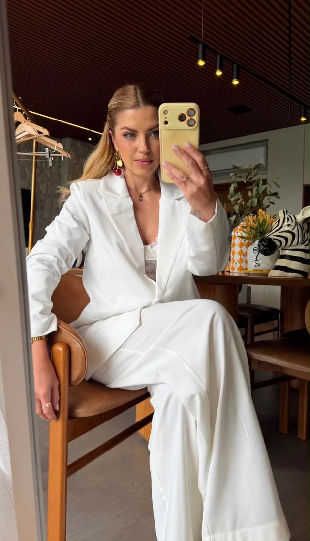 Conjunto de alfaiataria off-white